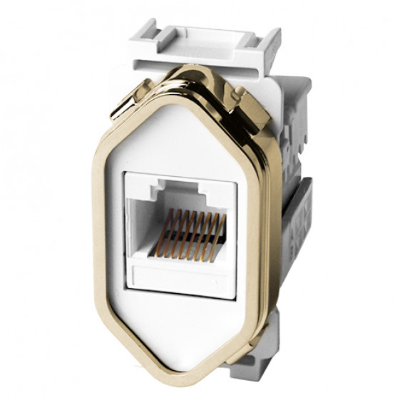 Módulo RJ45 (Internet) - Novara Branco Gold